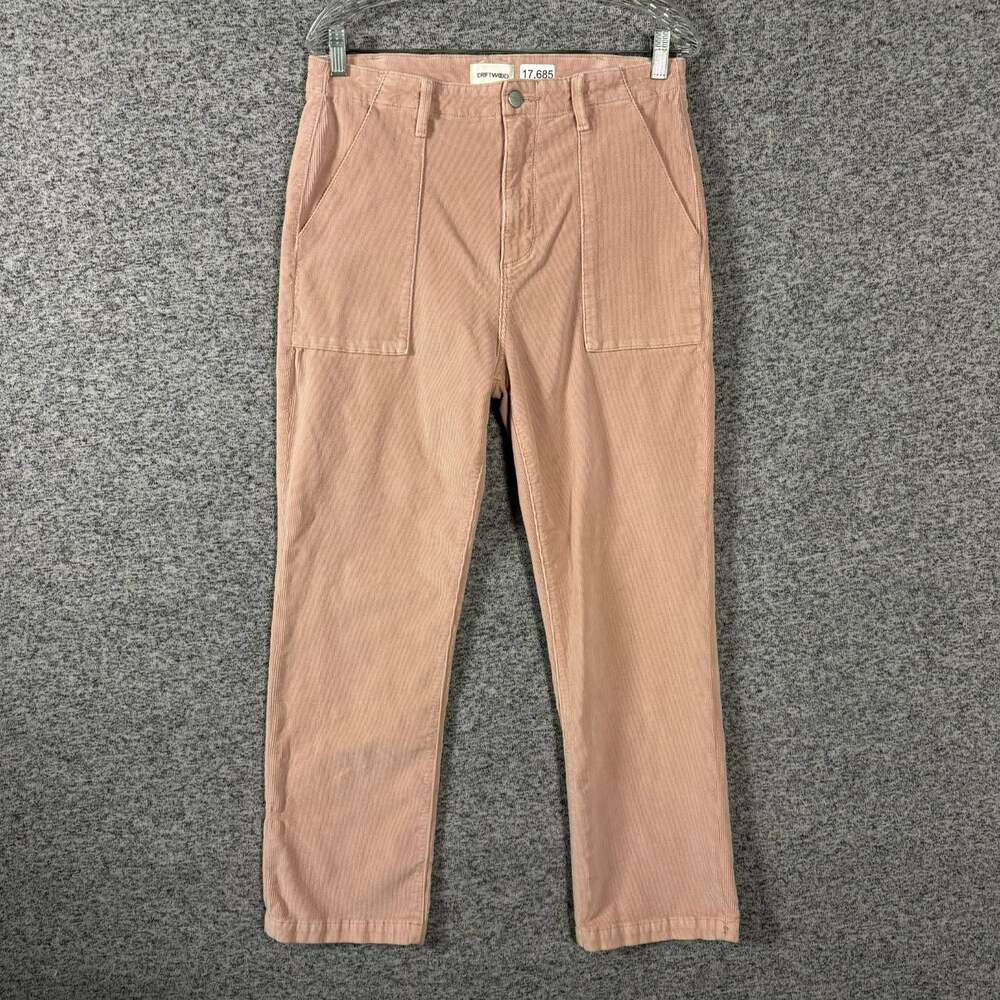 Driftwood Women's Size 29 Pink Corduroy High Rise Straight Crop Pants